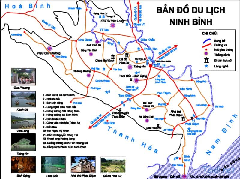 bản đồ du lịch ninh bình