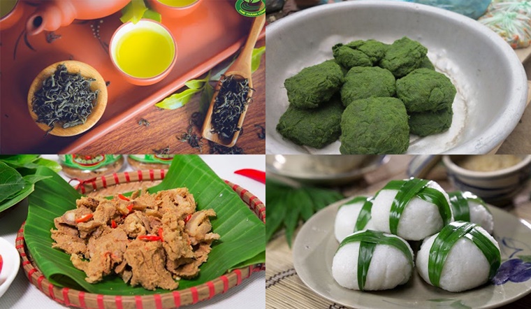 Mâm cơm đặc sản Phú Thọ với nhiều món ăn truyền thống hấp dẫn như thịt chua, bánh tai và các món rau rừng.