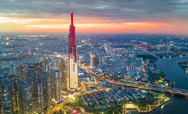 Sài Gòn về đêm từ trên cao