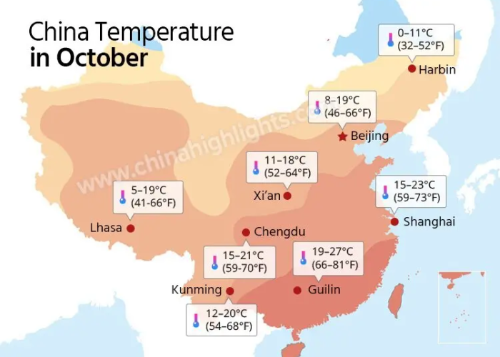 Thời tiết dễ chịu tháng 10 ở Trung Quốc
